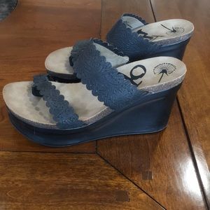 OTBT ‘Beach Park’ Leather Wedge Thong Sandal